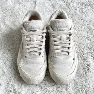 BRANDBLACK Bravo Shearling Low Top Sneaker in Off-White - US Size 6.5